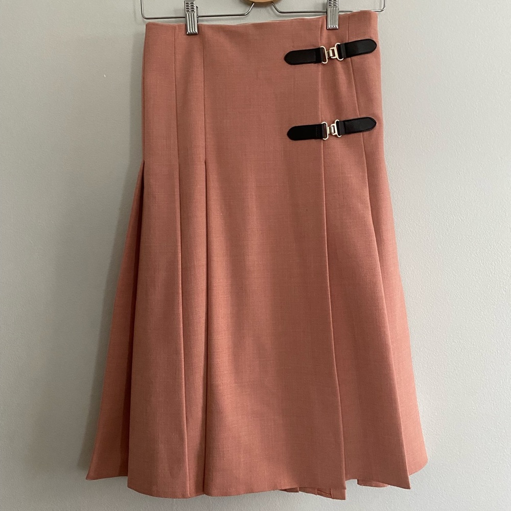 Zara Woman Pleated Slit Midi Slit Skirt - Size XS